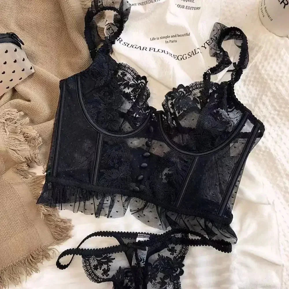 Steel Ring Lace Bra & Panty Set
